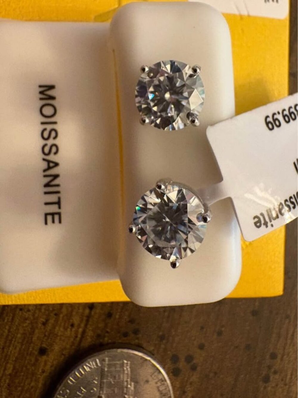 GRA Moissanite 4 CT Round Brilliant Sterling Silver Stud Earrings
